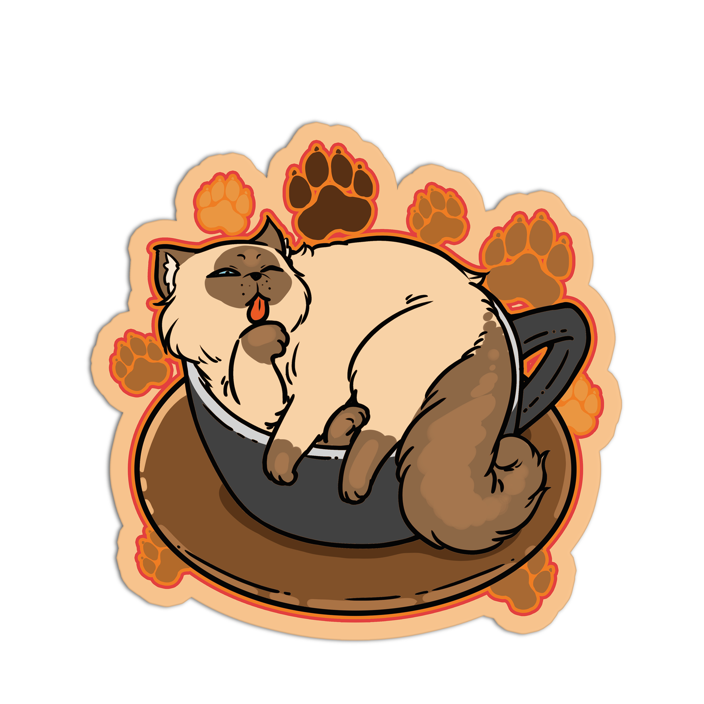 Cat Coffee Napping