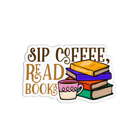 Sip Coffee Read Books Coffee Stickers