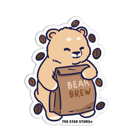 Bear Brew Delivery - Coffee Bear Sticker (Copy) - The Stkr Store