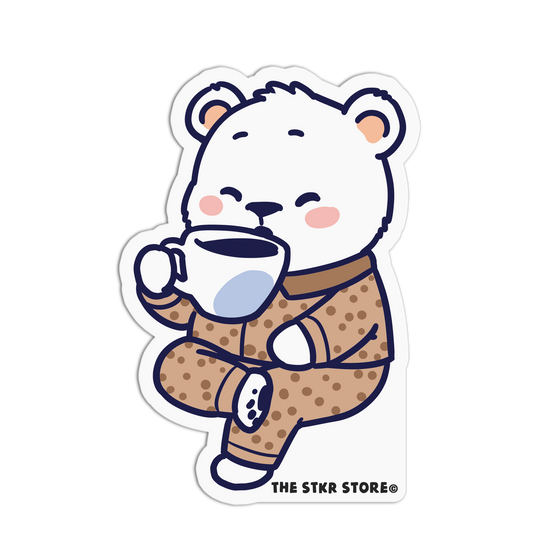 Pajama Sip - Coffee Bear Sticker (Copy) - The Stkr Store