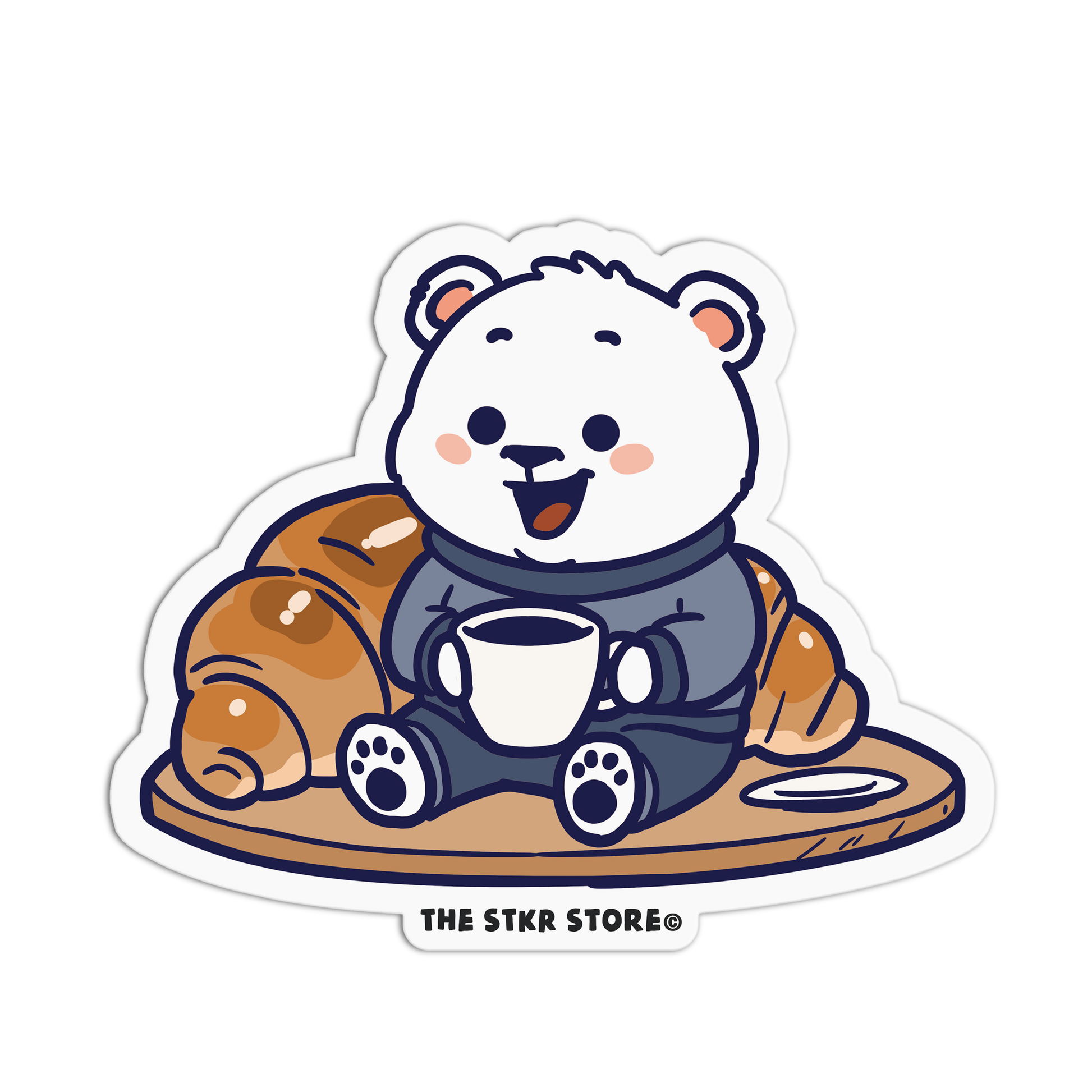 Croissant Cuddle - Coffee Bear Sticker (Copy) - The Stkr Store