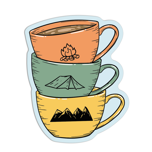 Coffee Camping Stickers