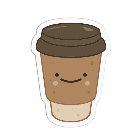 Smiling To Go Coffee Sticker