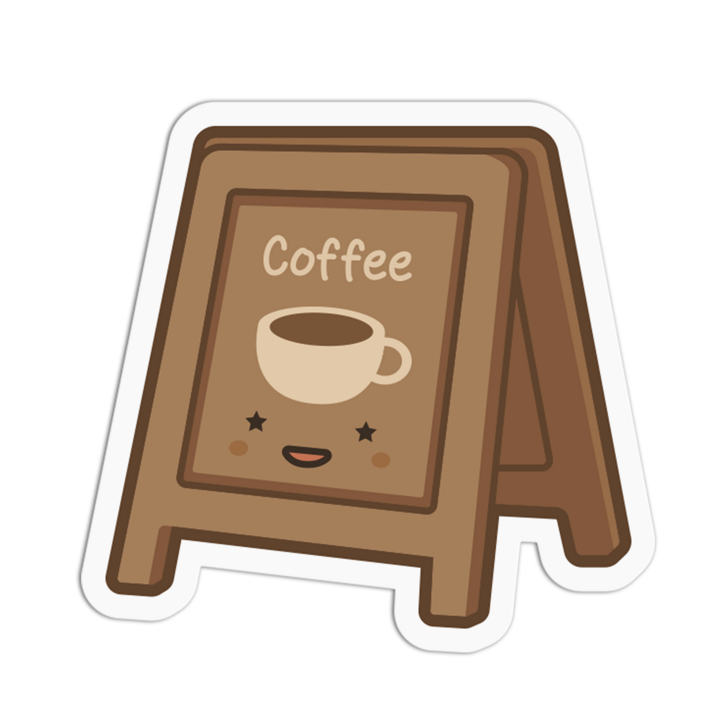 Cafe Sidewalk Sign Coffee Sticker
