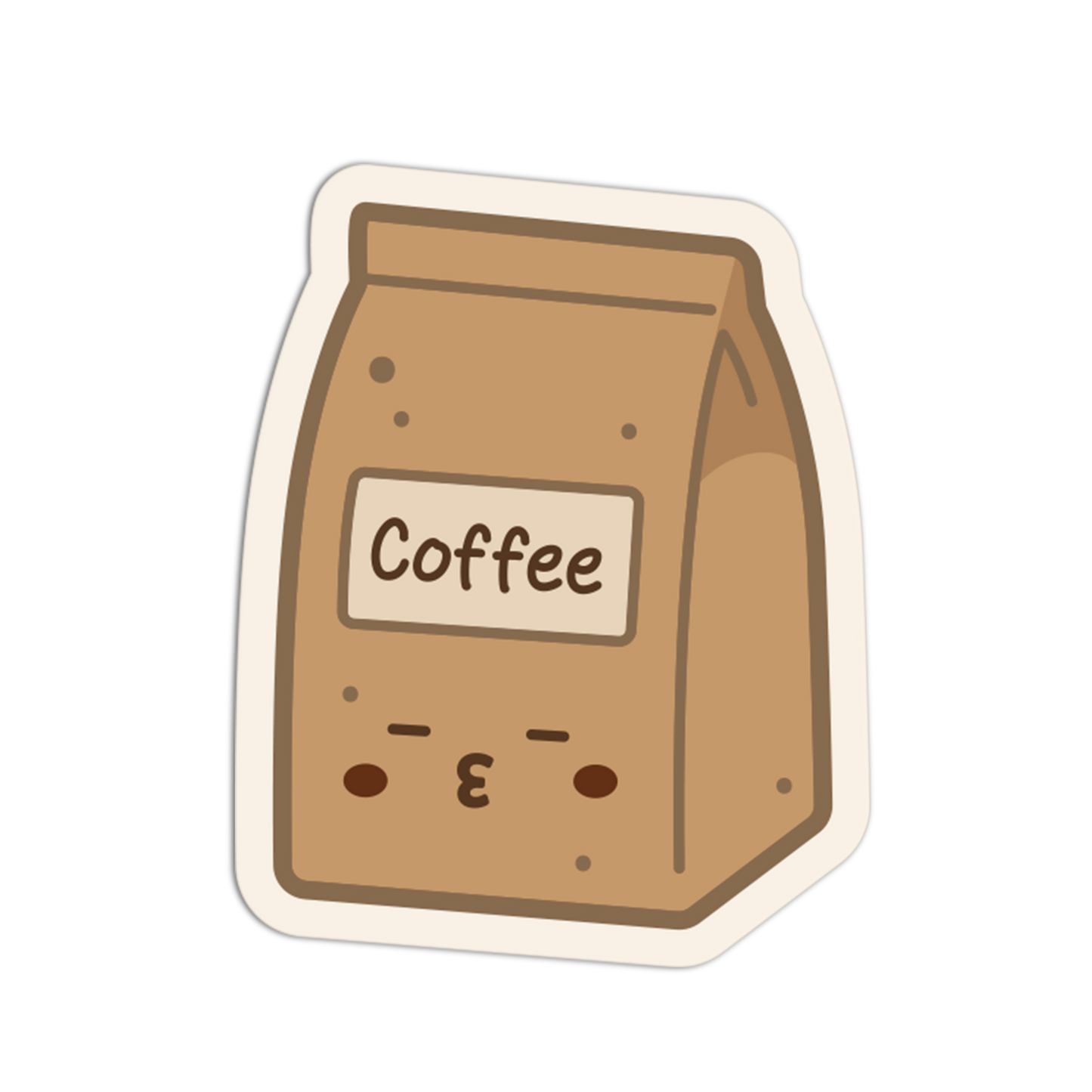 Sealed Paper Bag Coffee Sticker