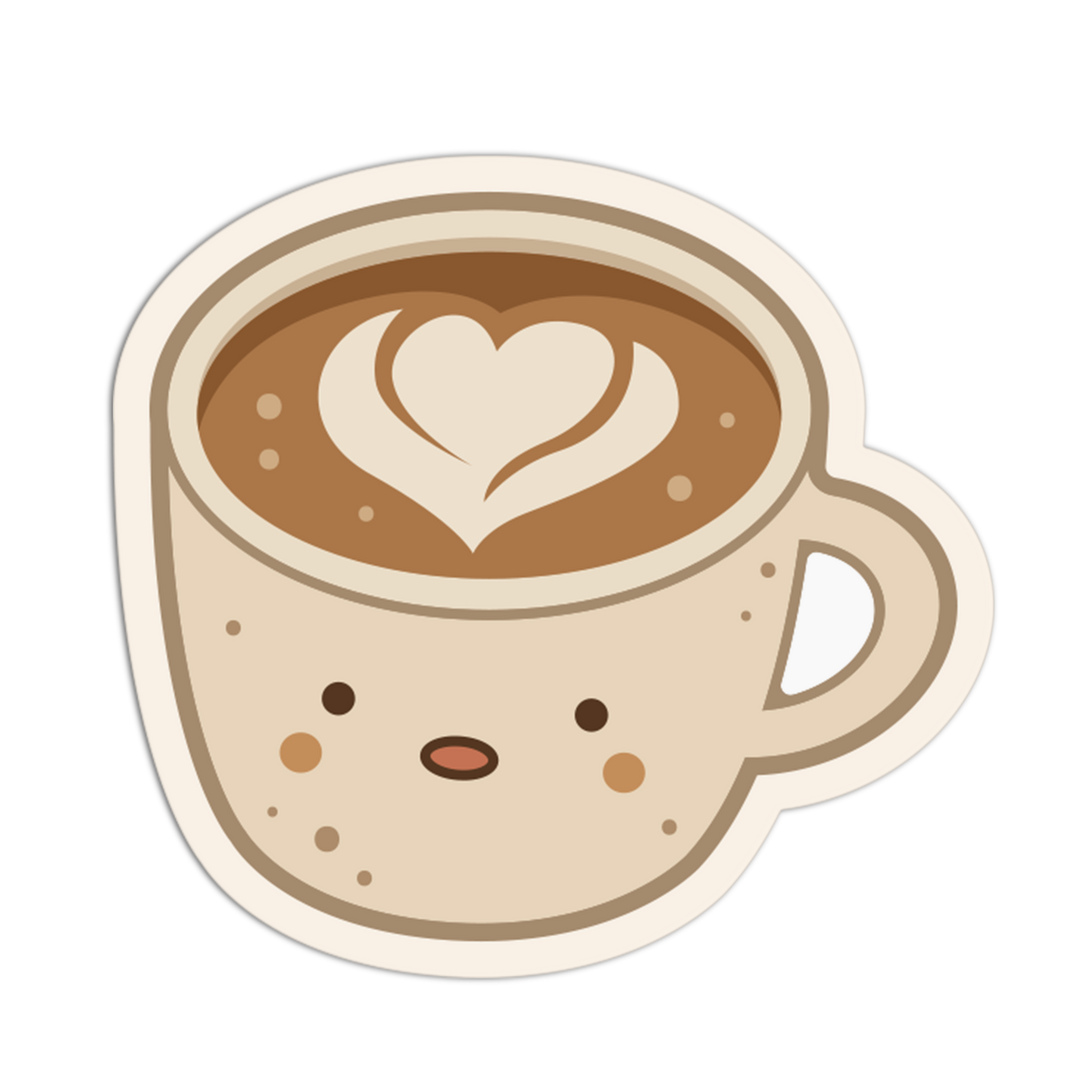 Heart Latte Art Cup Coffee Sticker