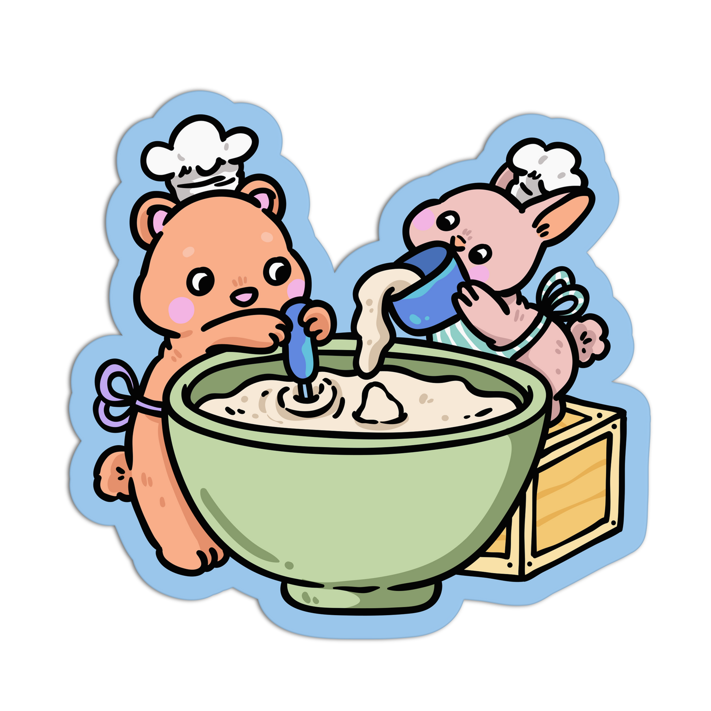 Bunny And Bear Duo - Coquette Baking Stickers