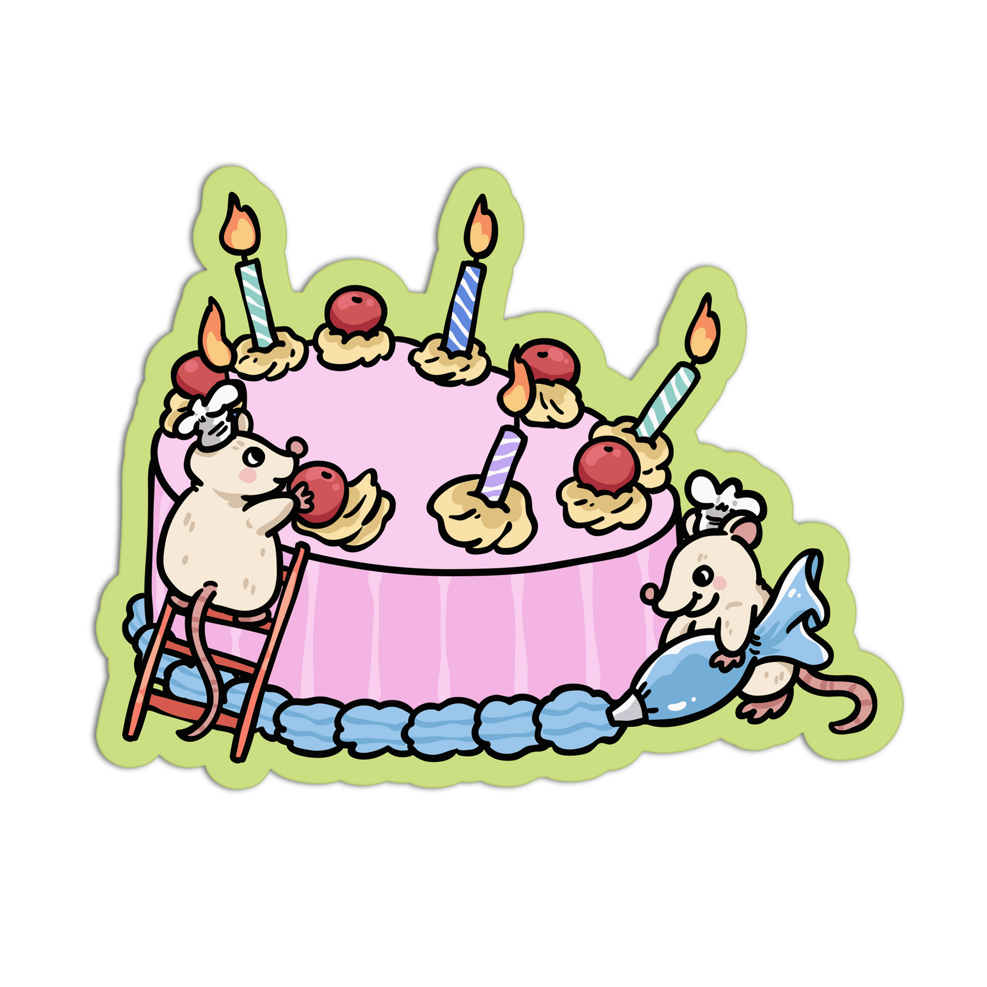 Cake Decorating Mice - Coquette Baking Stickers - The Stkr Store