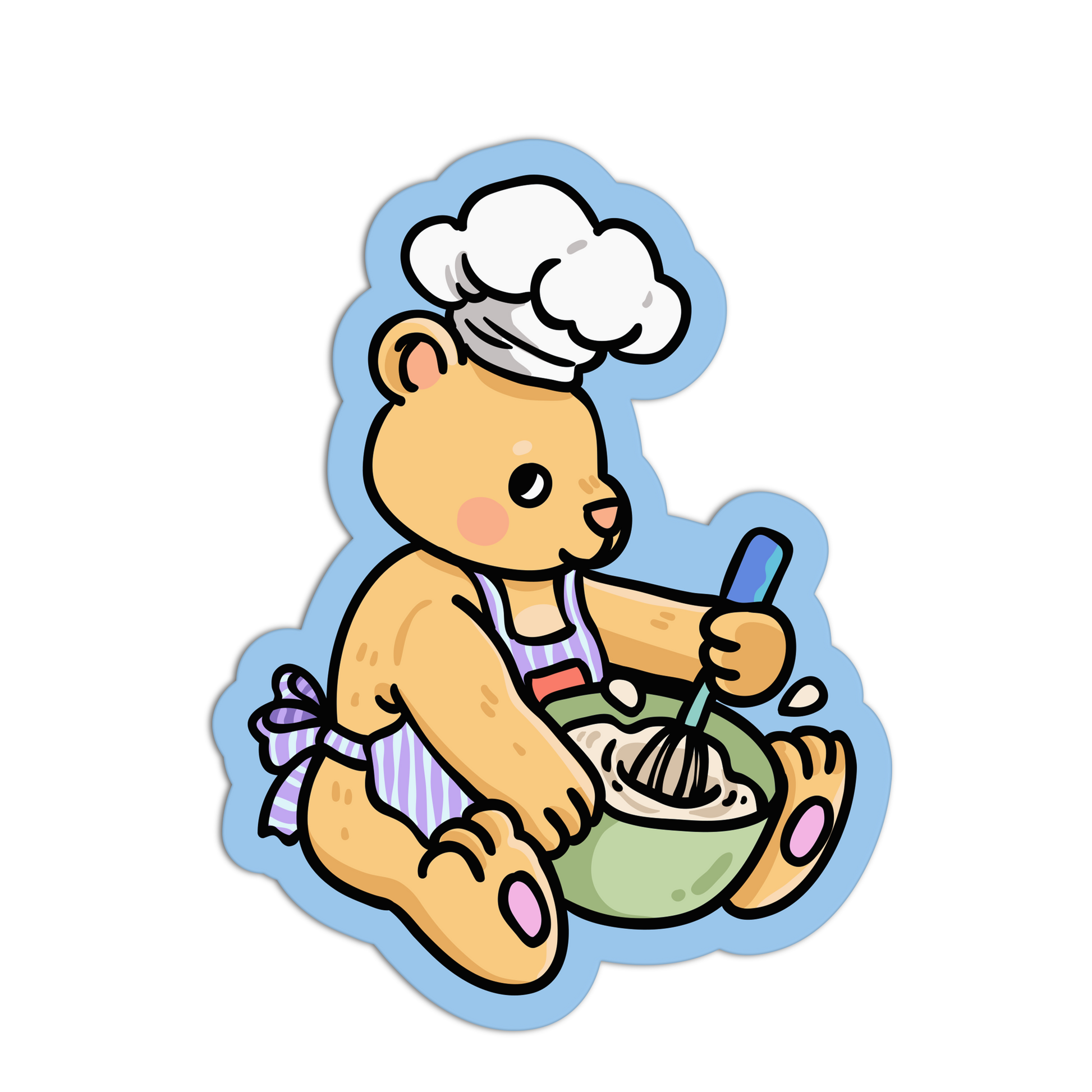 Whisking Teddy Bear - Coquette Baking Stickers - The Stkr Store