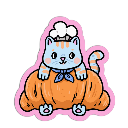 Croissant Cat - Coquette Baking Stickers