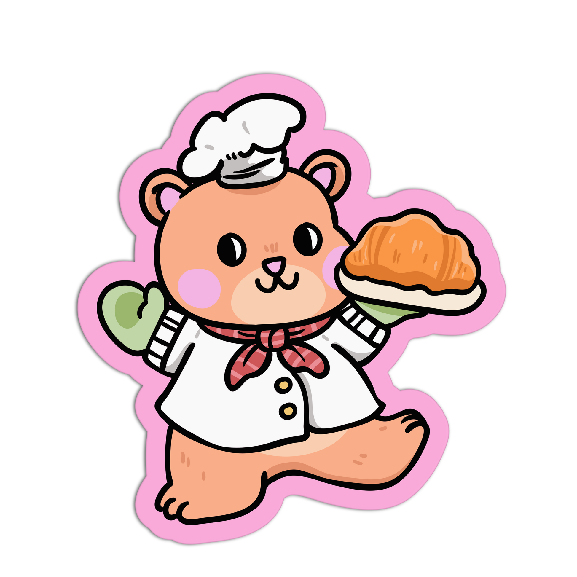Pastry Chef Teddy - Coquette Baking Stickers - The Stkr Store