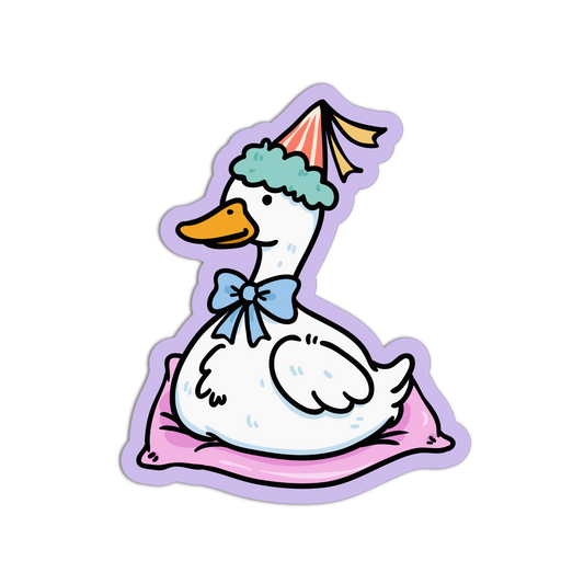 Regal Party Duckie - Coquette Duck Sticker