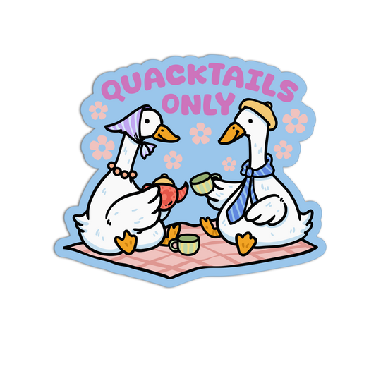Quacktails Picnic Duo - Coquette Duck Sticker