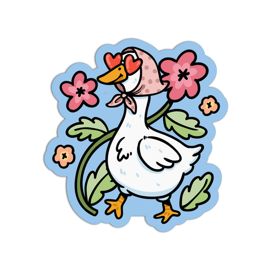 Heart-Eyed Garden - Coquette Duck Sticker