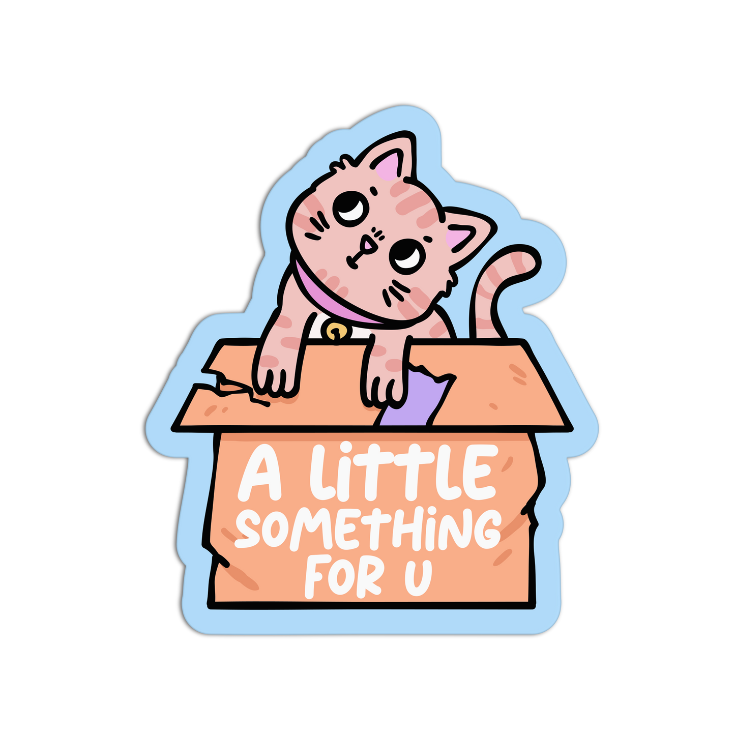 Pink Tabby in Box Coquette Mails Sticker - The Stkr Store