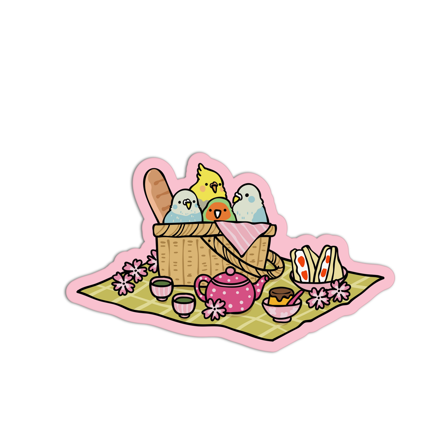 Parrot Picnic Basket - Coquette Animal Picnic Sticker - The Stkr Store