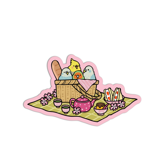 Parrot Picnic Basket - Coquette Animal Picnic Sticker - The Stkr Store