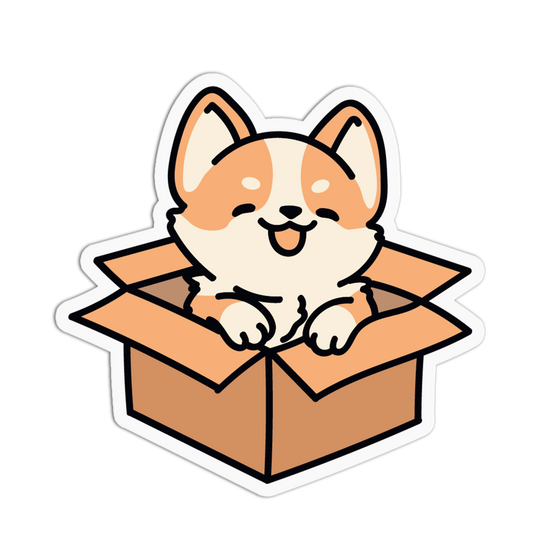 Happy Belly Corgi Sticker
