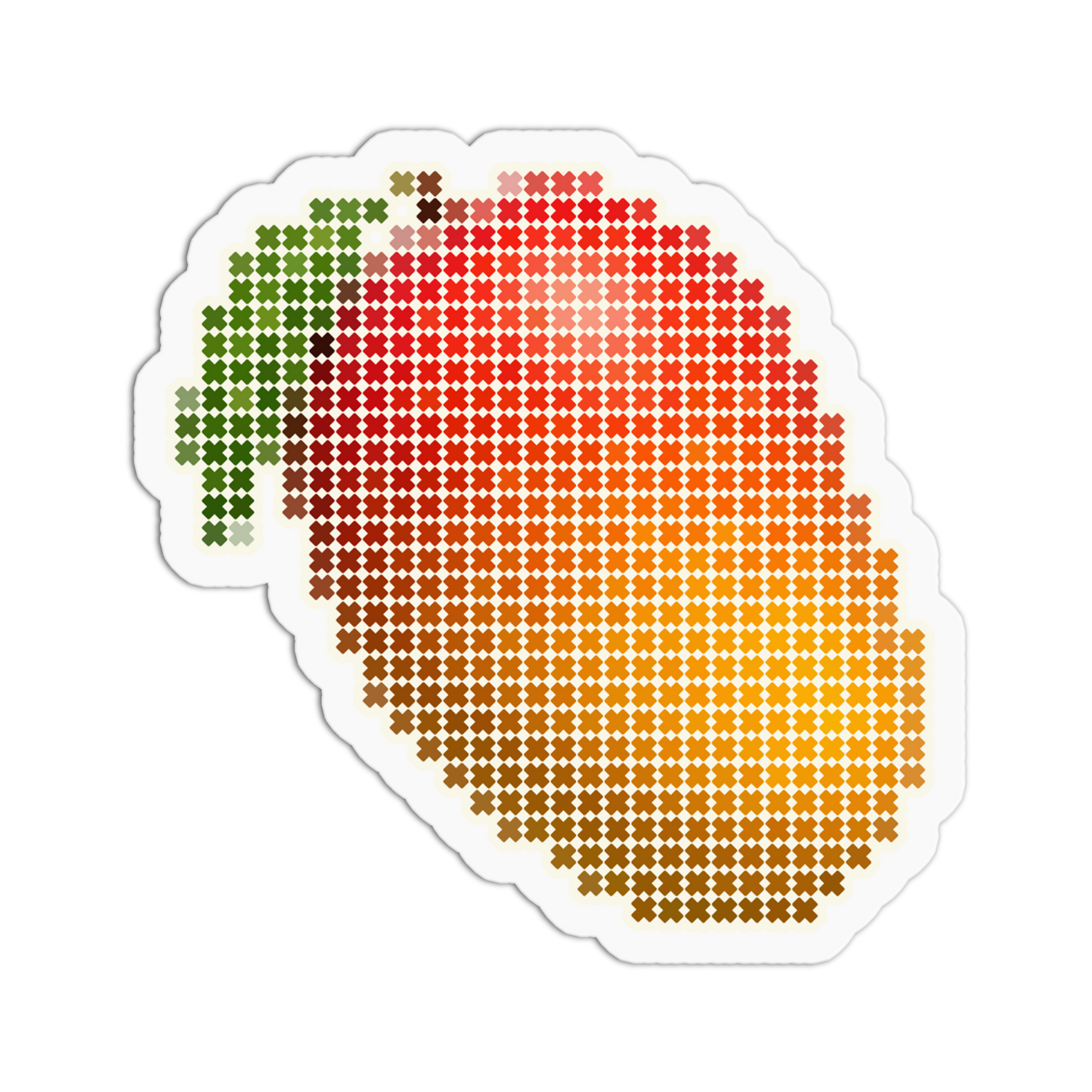 Ripe Red Mango Cross Stitch Fruit Sticker