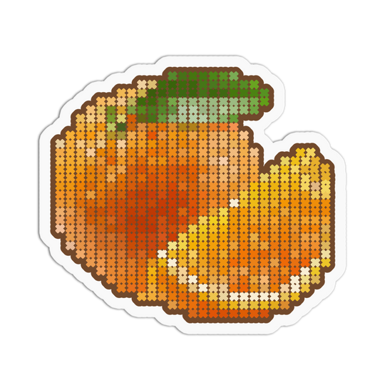 Fresh Juicy Orange Cross Stitch Fruit Sticker