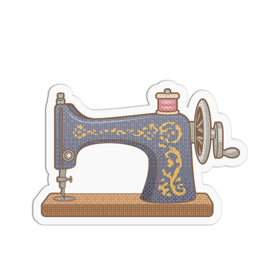 Antique Sewing Machine Cross Stitch Sticker
