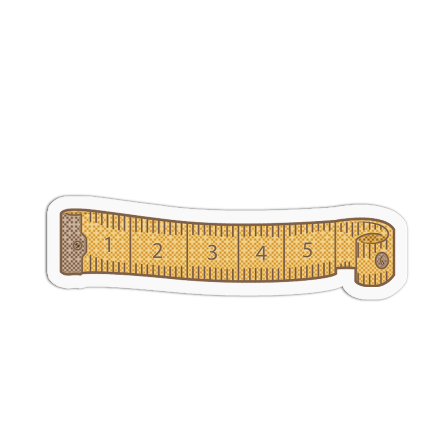 Yellow Measuring Tape Cross Stitch Sticker