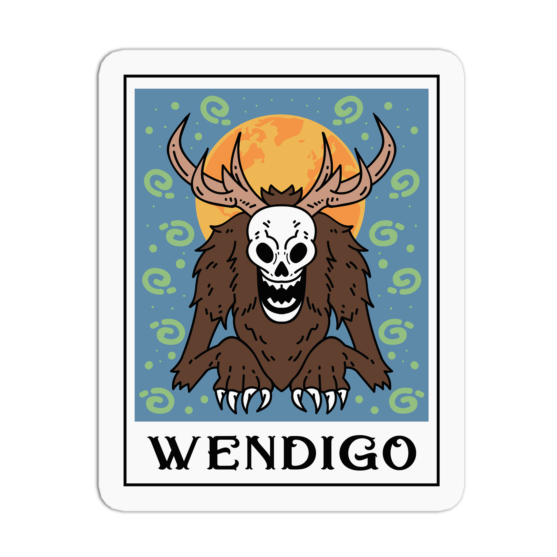 Wendigo - Cryptid Tarot Stickers - The Stkr Store