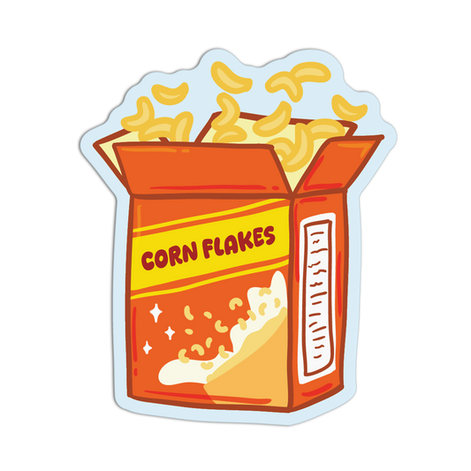 Corn Flakes Box - Cute Cereals Stickers - The Stkr Store