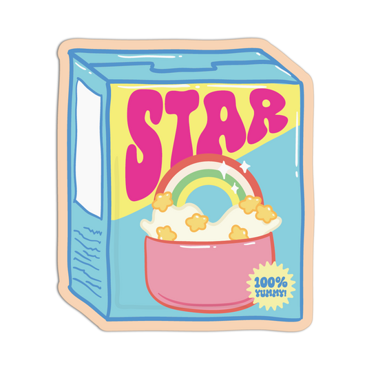 Star Cereal Box - Cute Cereals Stickers - The Stkr Store