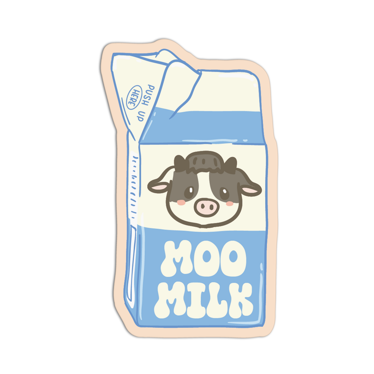 Moo Milk - Cute Cereals Stickers - The Stkr Store