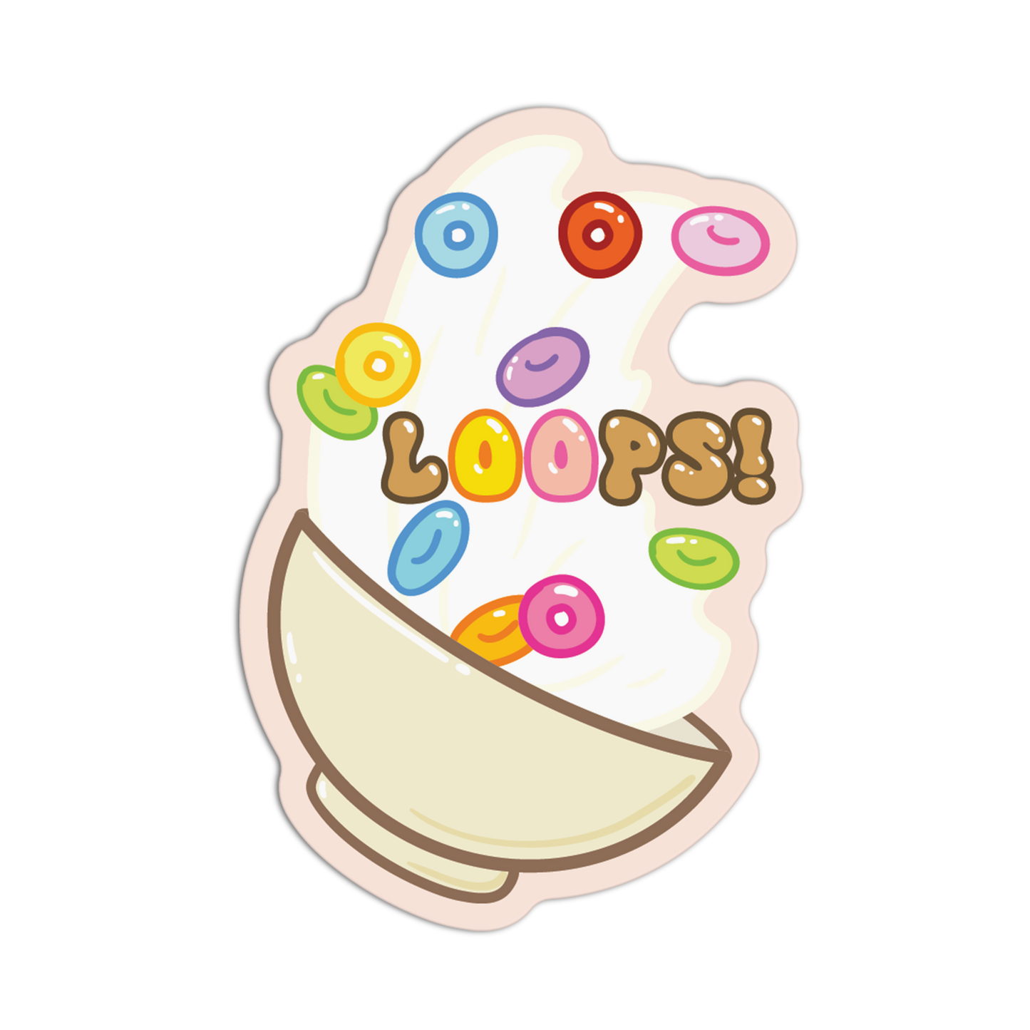 Loops! Cereal Bowl - Cute Cereals Stickers - The Stkr Store