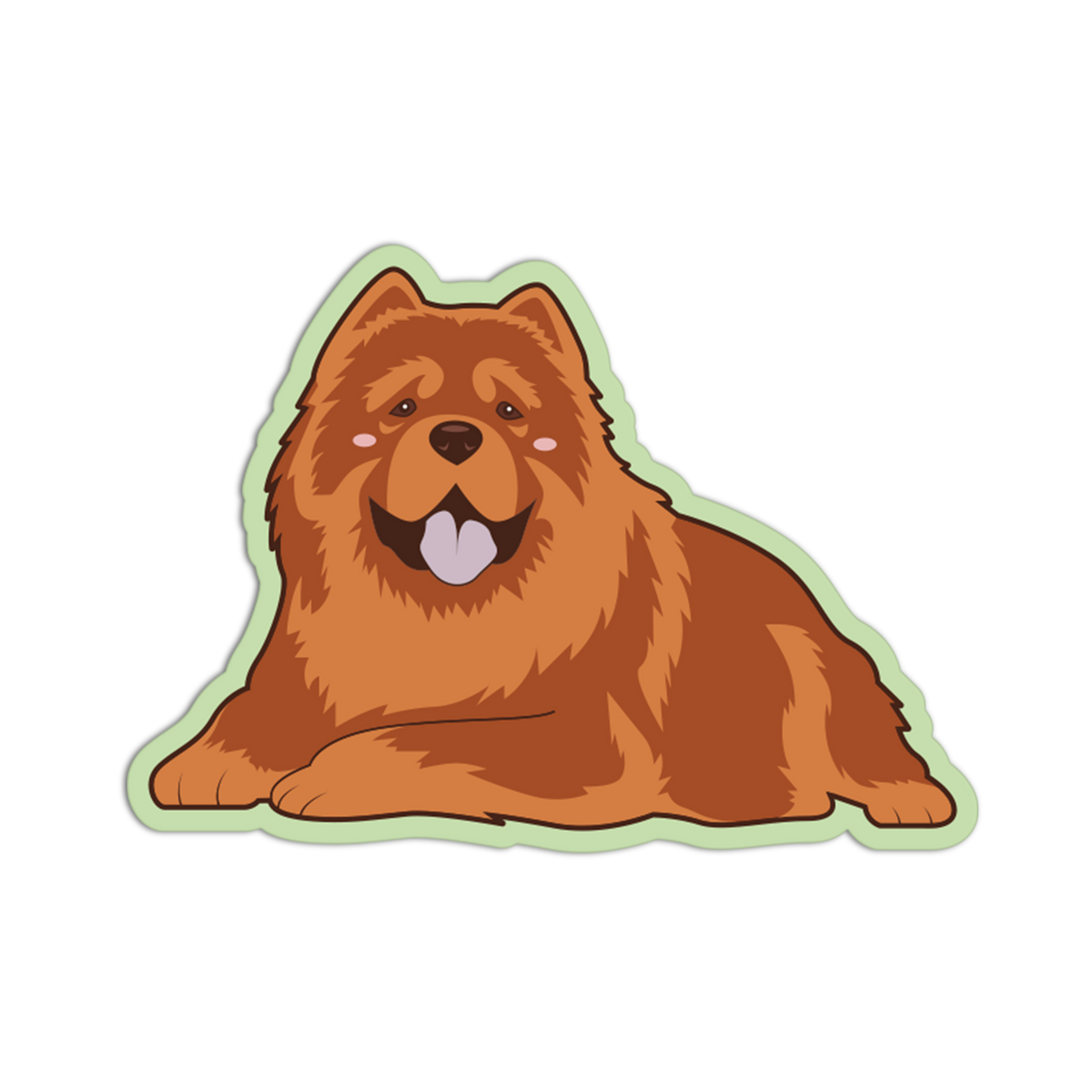 Fluffy Chow Cute Dog Sticker