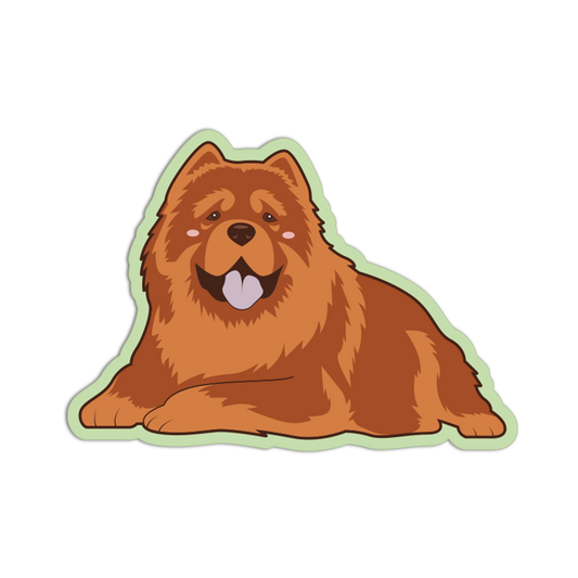 Fluffy Chow Cute Dog Sticker