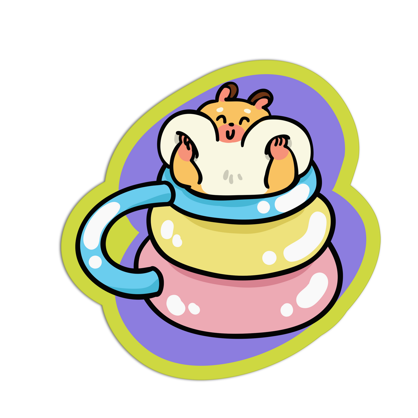 Bear Macaron Stack Cute Cups Sticker