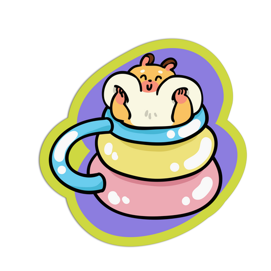 Bear Macaron Stack Cute Cups Sticker