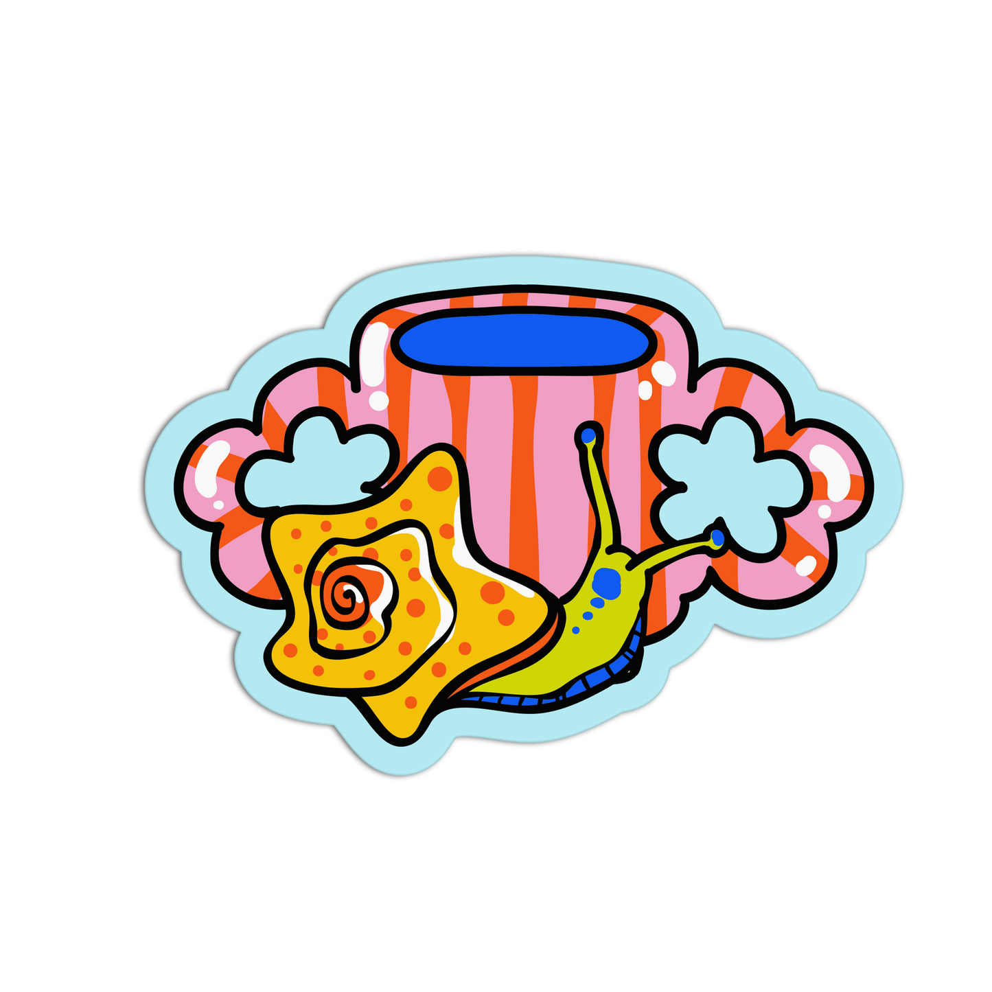 Star Snail Clouds Cute Cups Sticker