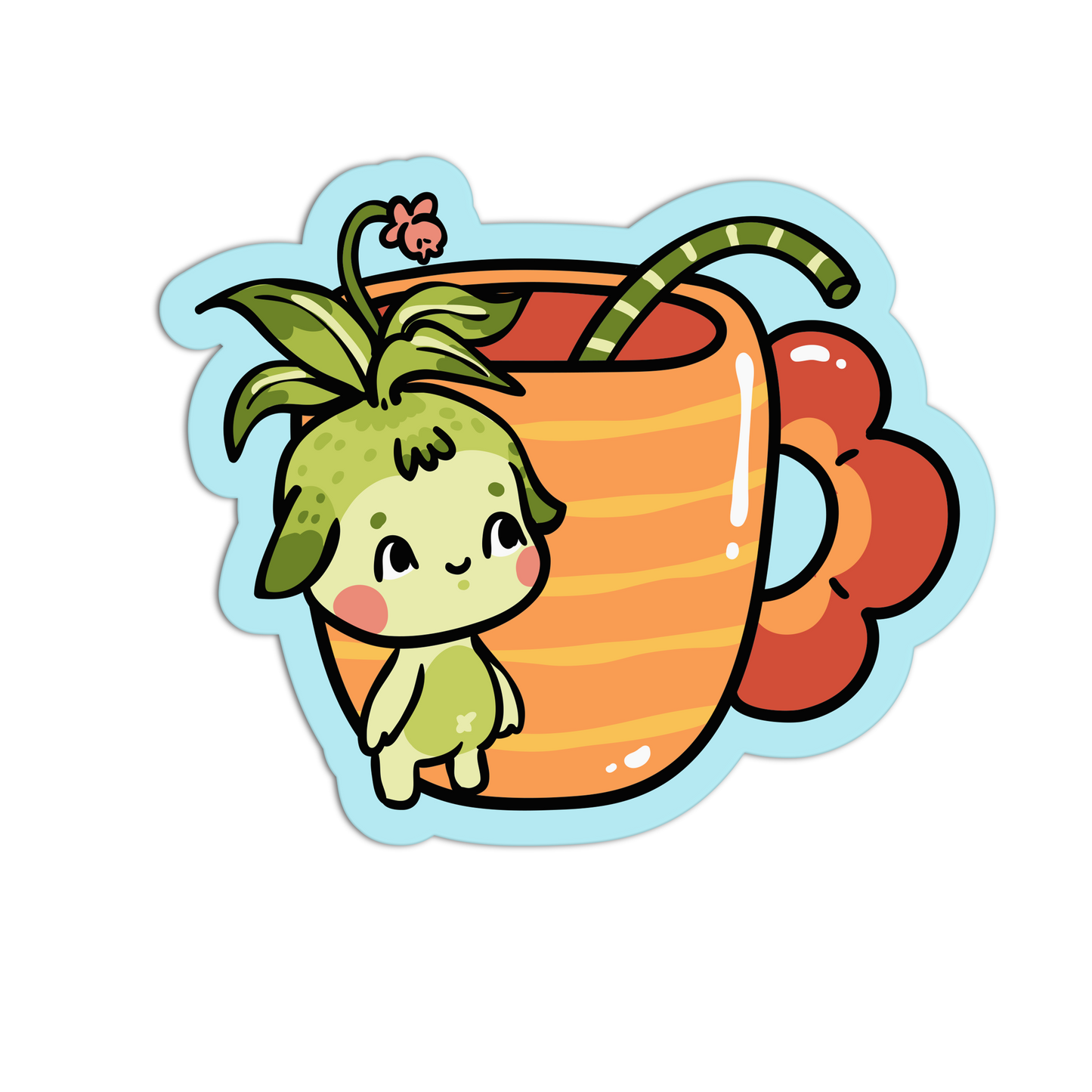 Mandrake Sprout Flower Cute Cups Sticker