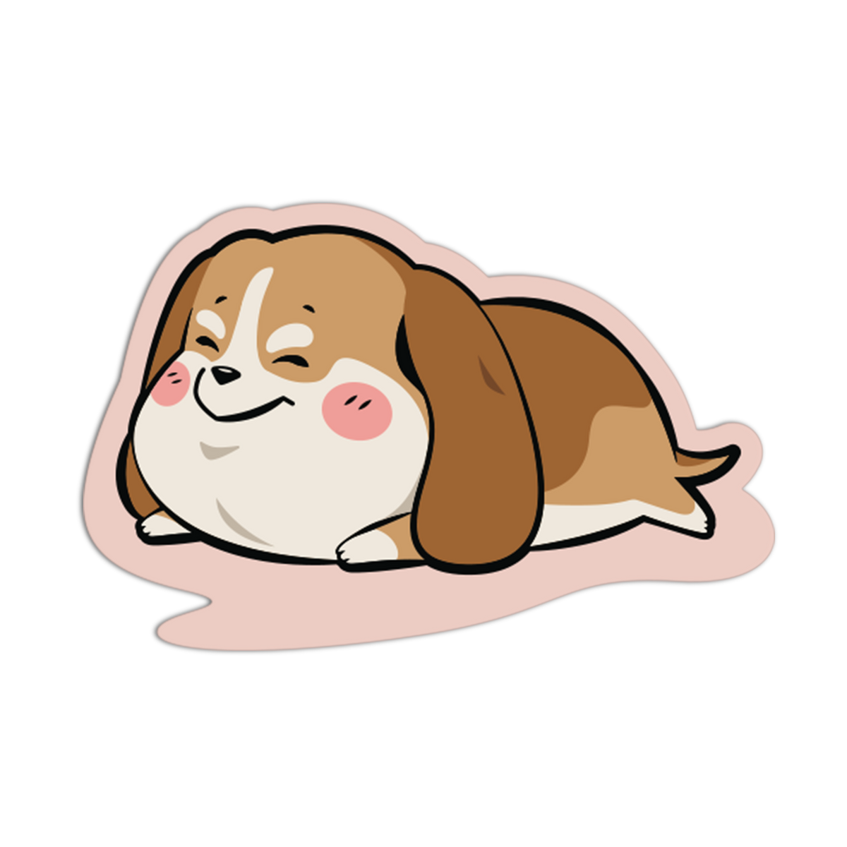 Lazy Beagle Cute Dogs Sticker