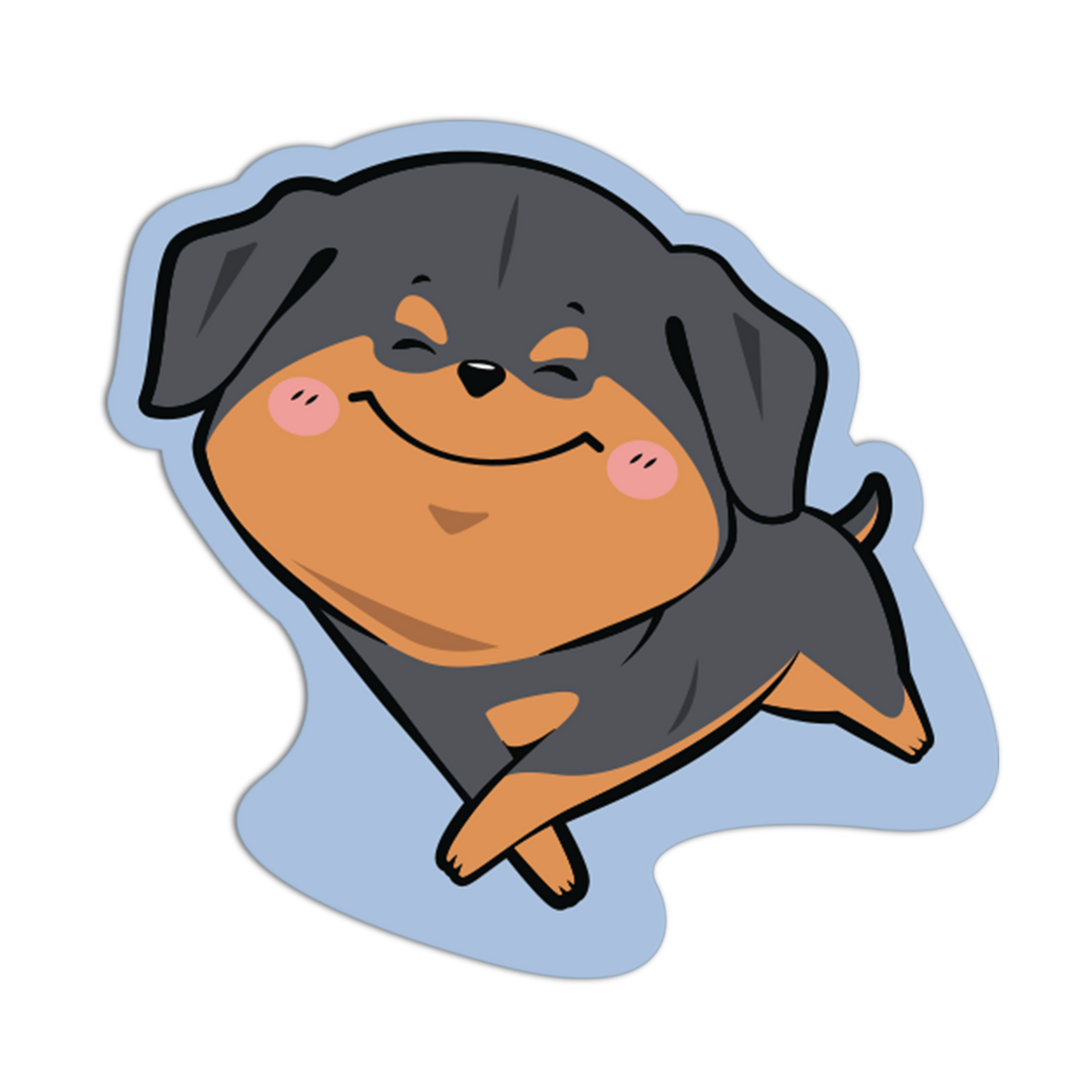Playful Rottweiler Cute Dogs Sticker