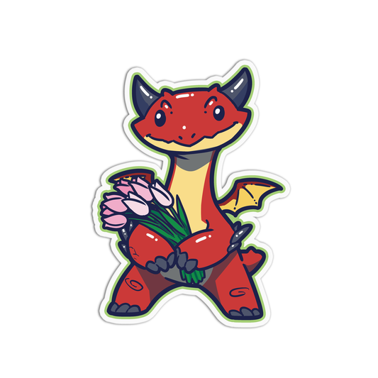 Red Cute Dwagons Stickers