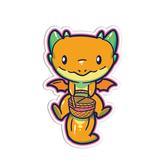 Yellow Cute Dwagons Stickers