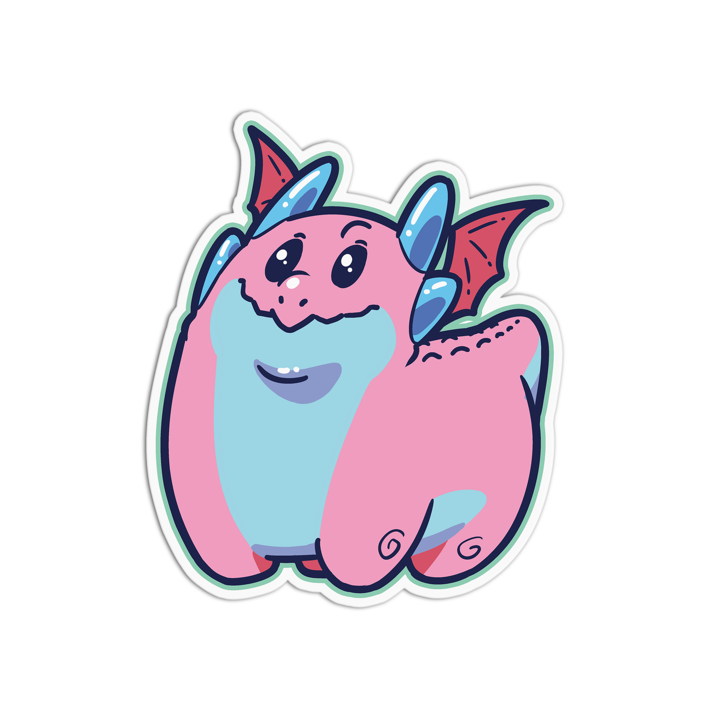Pink Cute Dwagons Stickers