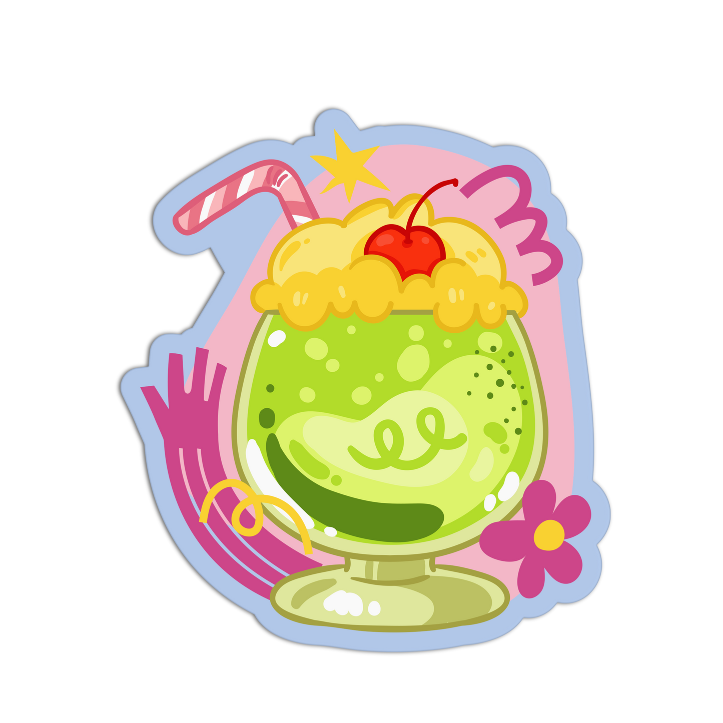 Melon Soda Float Cute Drinks Sticker - The Stkr Store