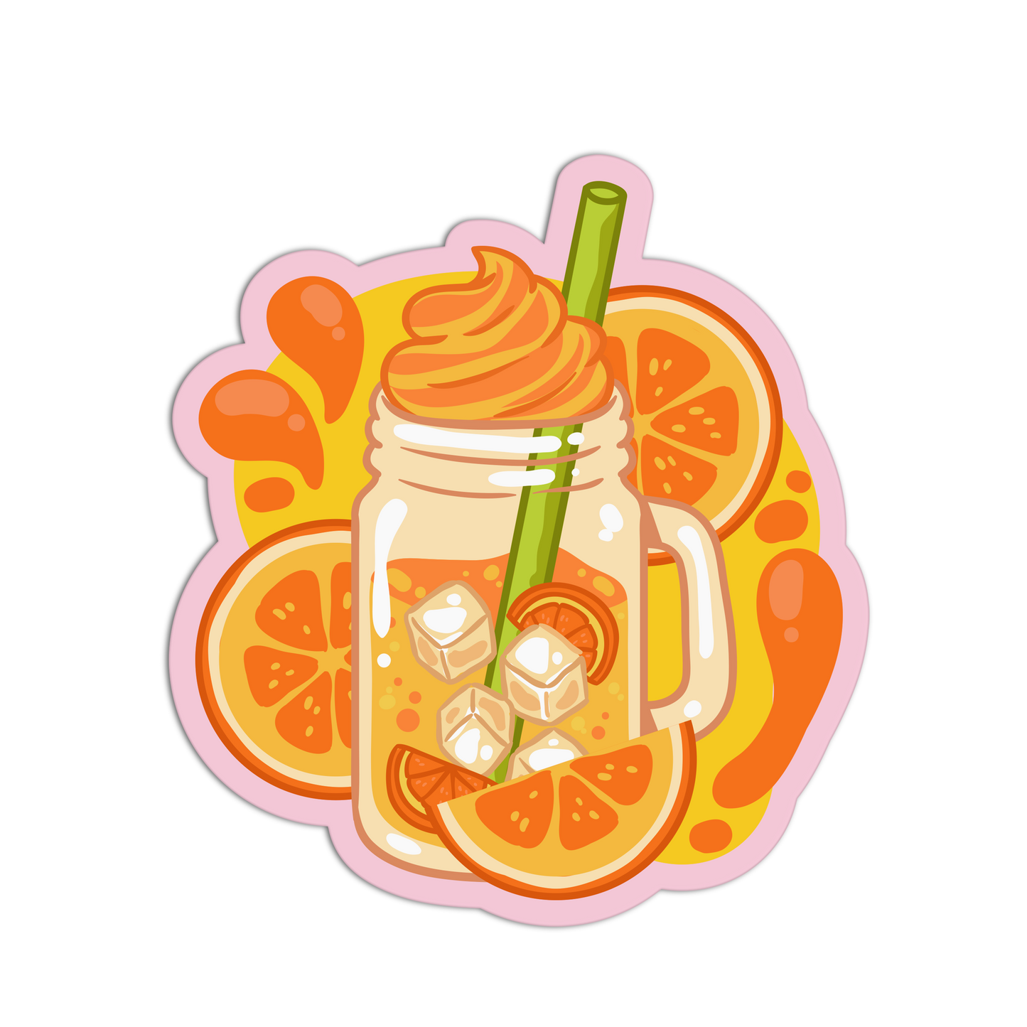 Orange Creamsicle Jar Cute Drinks Sticker - The Stkr Store