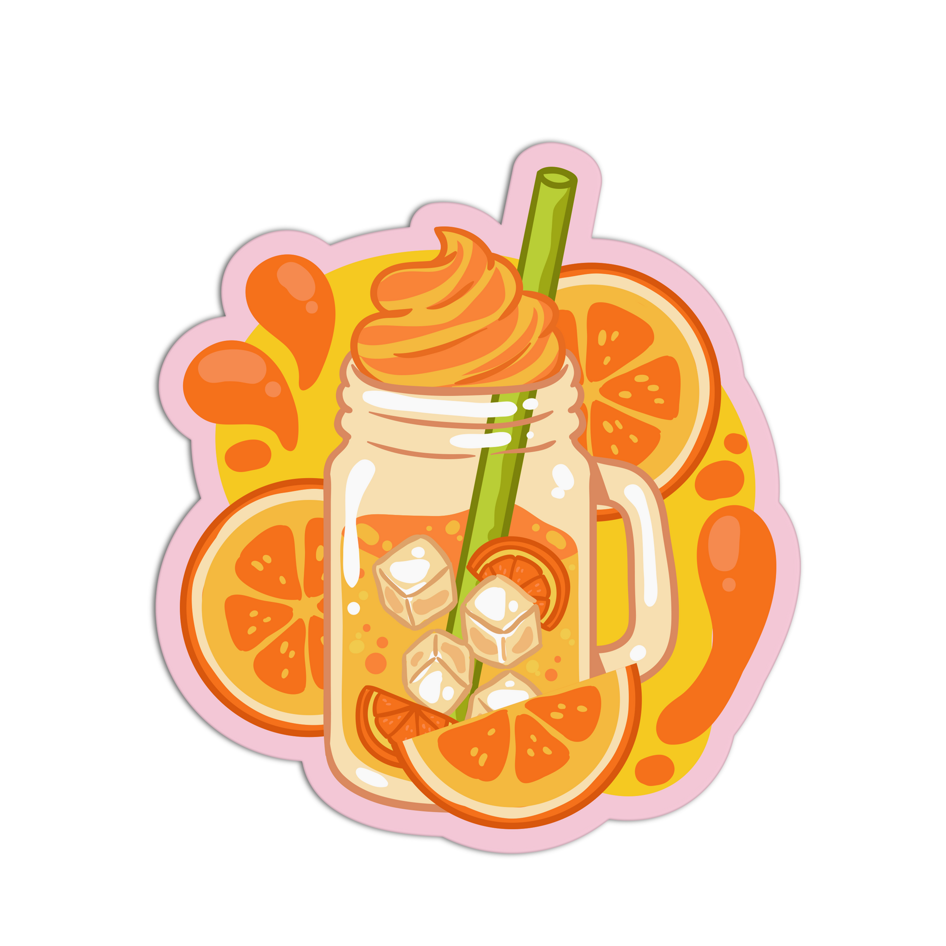 Orange Creamsicle Jar Cute Drinks Sticker - The Stkr Store