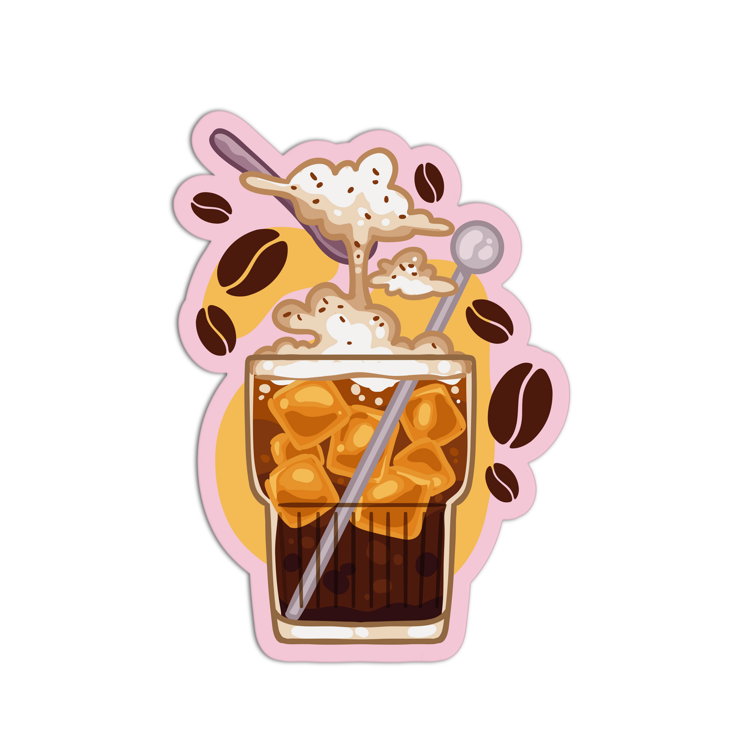 Iced Coffee Splash Cute Drinks Sticker - The Stkr Store
