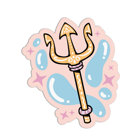 Golden Trident - Cute Mermaid Sticker
