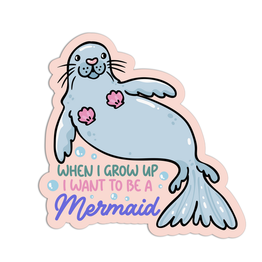 Seal Shell - Cute Mermaid Sticker