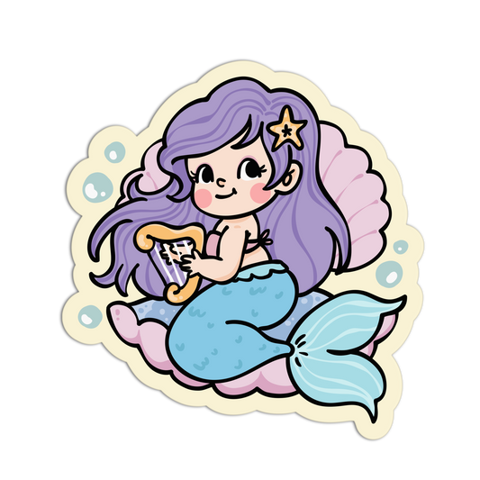 Harp Shell - Cute Mermaid Sticker