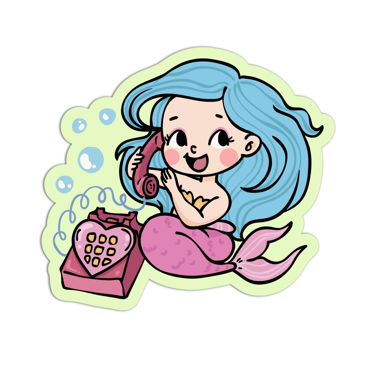 Telephone Call - Cute Mermaid Sticker